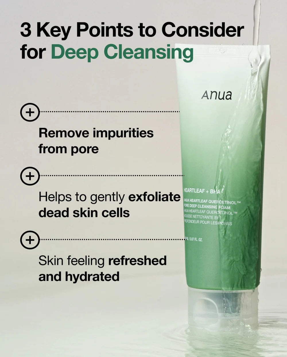 Anua - Heartleaf Quercetinol Pore Deep Cleansing Foam