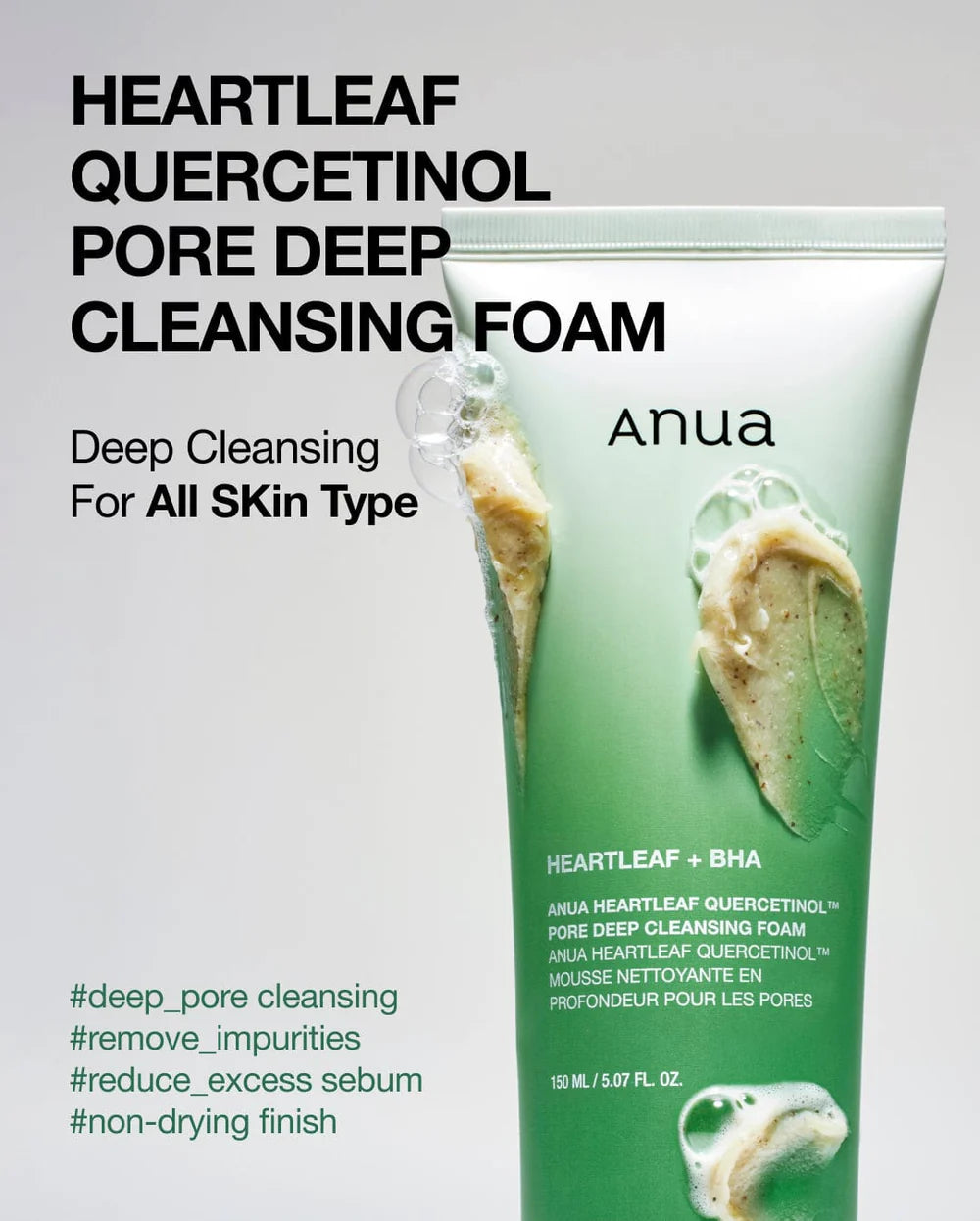 Anua - Heartleaf Quercetinol Pore Deep Cleansing Foam