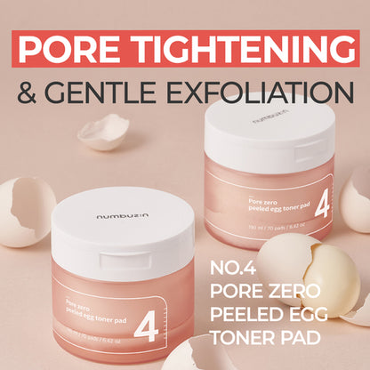 Numbuzin - No.4 Pore Zero Peeled Egg Toner Pad (190ml *70ea )