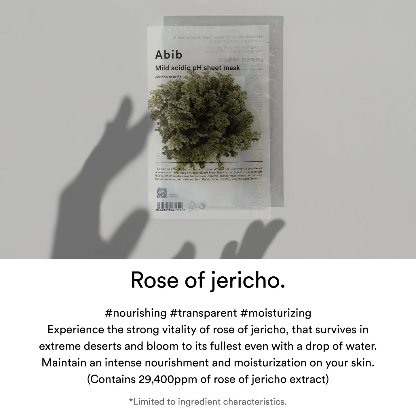 Abib - Mild acidic pH sheet mask (Jericho rose fit)