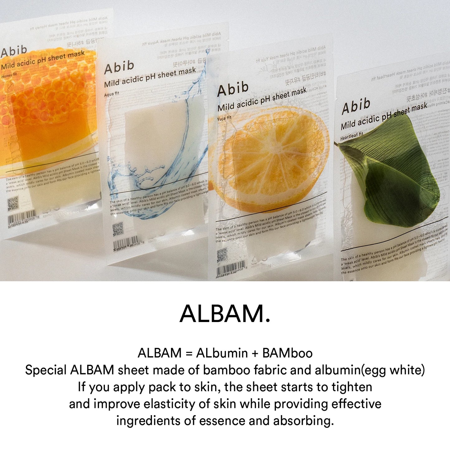 Abib -Mild acidic pH sheet mask (Yuja fit)