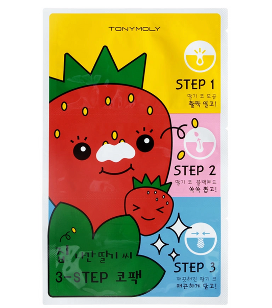 TONYMOLY - Homeless Strawberry Seeds 3 Step Nose Pack